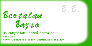 bertalan bazso business card