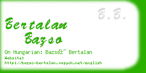 bertalan bazso business card